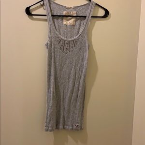 Hollister beaded grey tank top size S